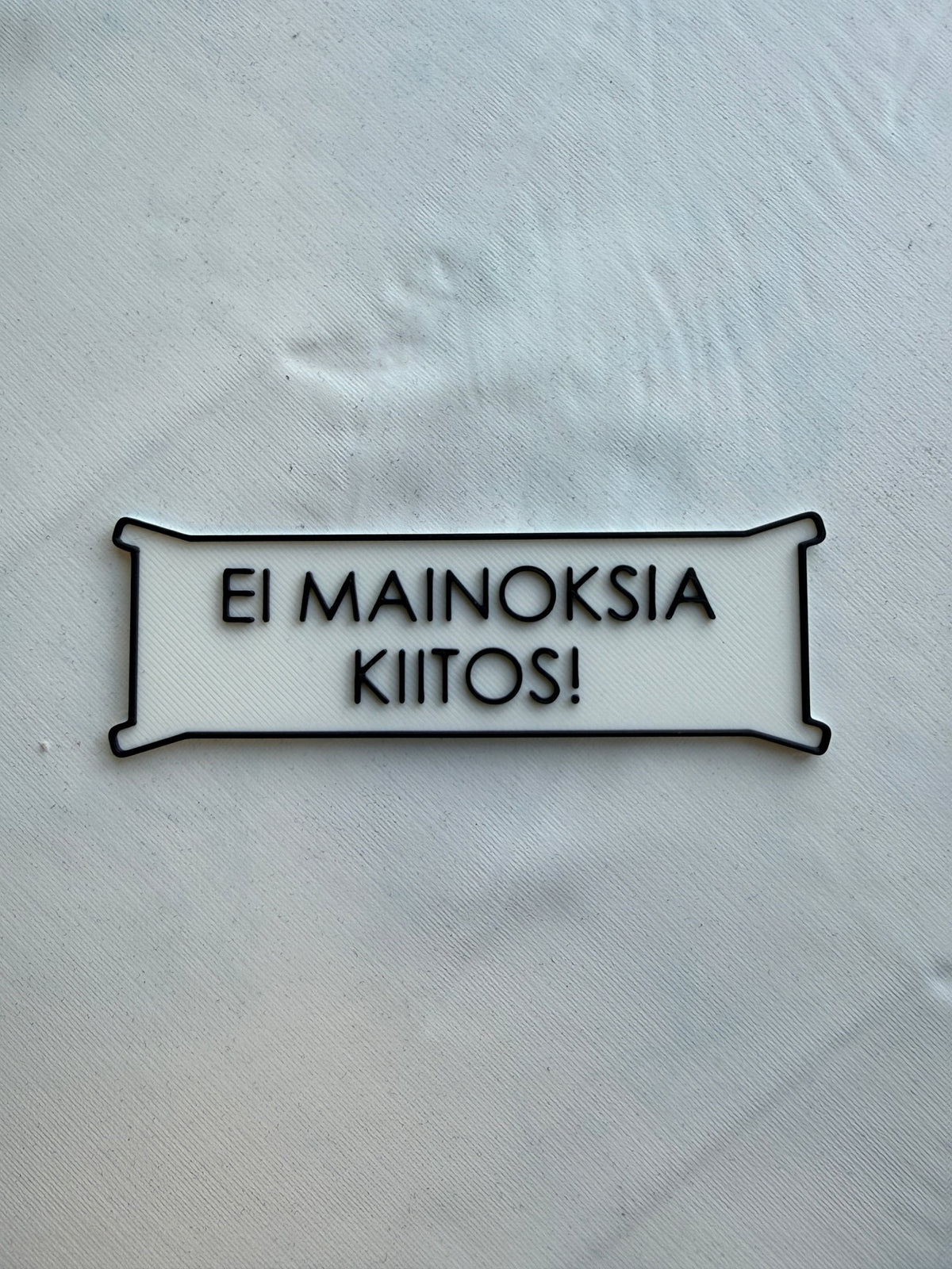 Ei mainoksia kiitos! - kyltti - Lahja ja Sisustus Juuttisäkki