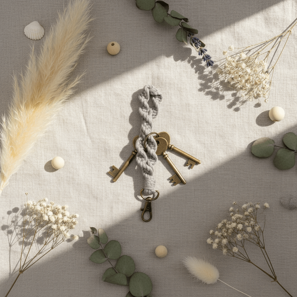 Macrame avain nauha - flatlay