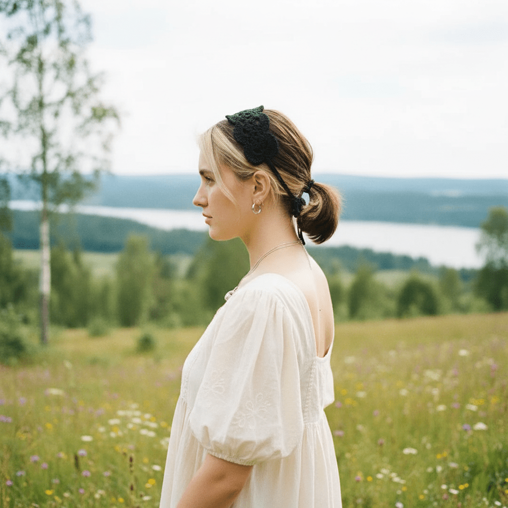 Virkattu Hiuspanta - lifestyle käytössä